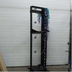 Leviton Black 2 Post 2 Shelf Server Telco Rack 84 x 23 x 24.5